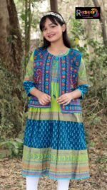 Rangmaya cotton kurti with koti for baby girls- BKGT-3031 { Tiya Body+ Tora koti  } - Image 3