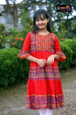 Rangmaya cotton kurti with koti for baby girls- BGT-2020 - Image 2